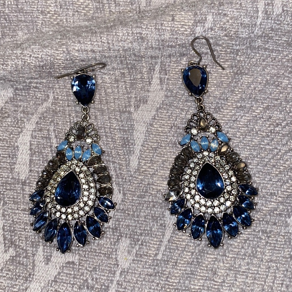 Blue Jewel drop earrings